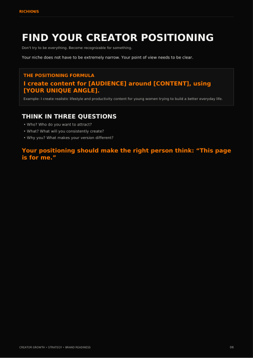 Positioning worksheet preview